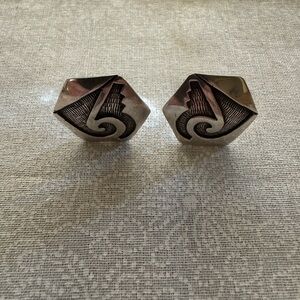 Vintage Hopi Sterling Silver Staircase & Wave Earrings.